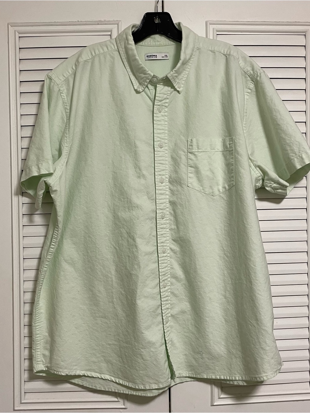 Cotton Sonoma Men's Short-Sleeve Button-Down Shirt - Light Mint